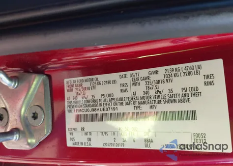 2017 Ford Escape Titanium из США, поврежденный, VIN 1FMCU0J98HUE07191